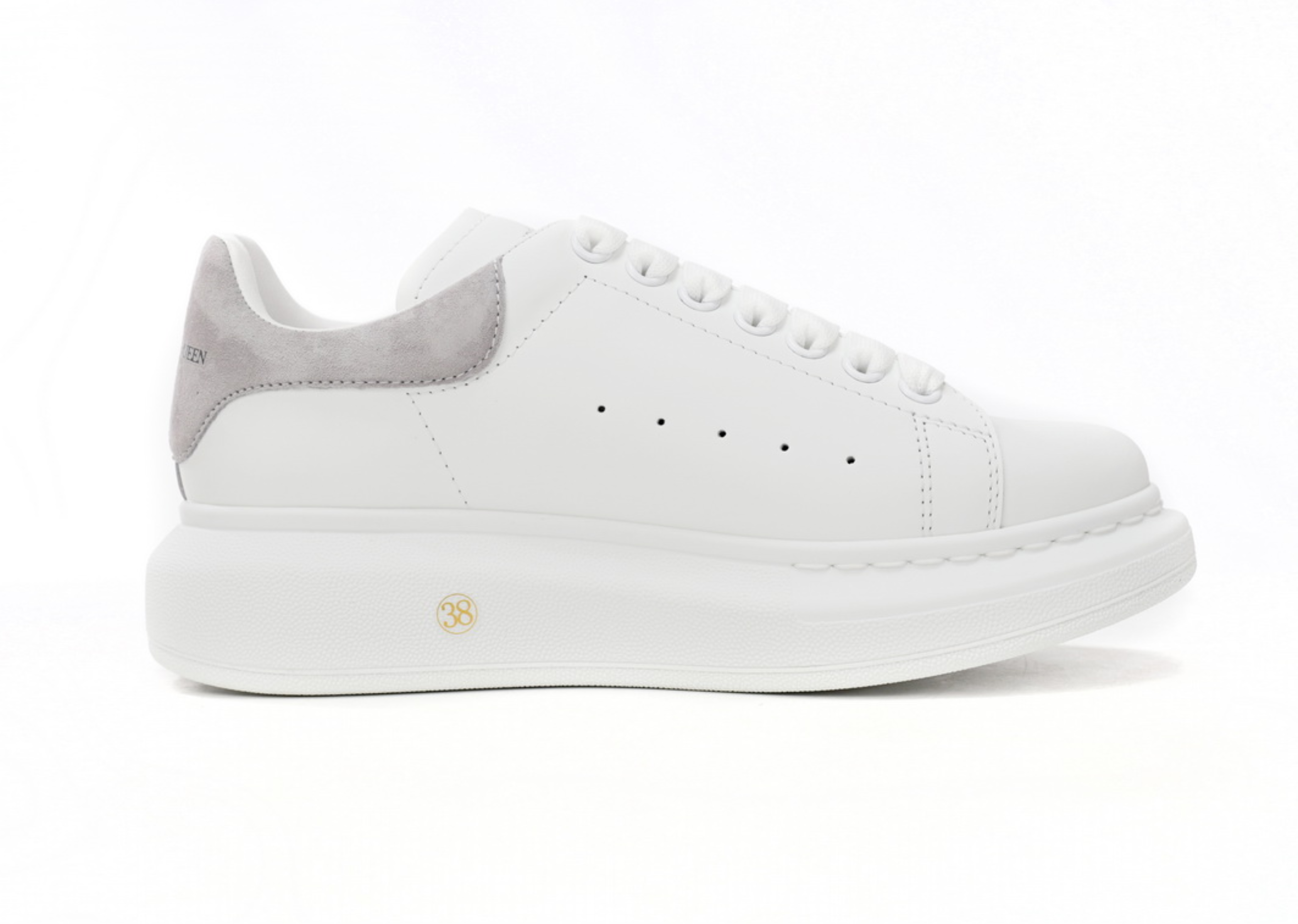 Alexander Mcqueen Oversized Sneaker White Grey Velvet