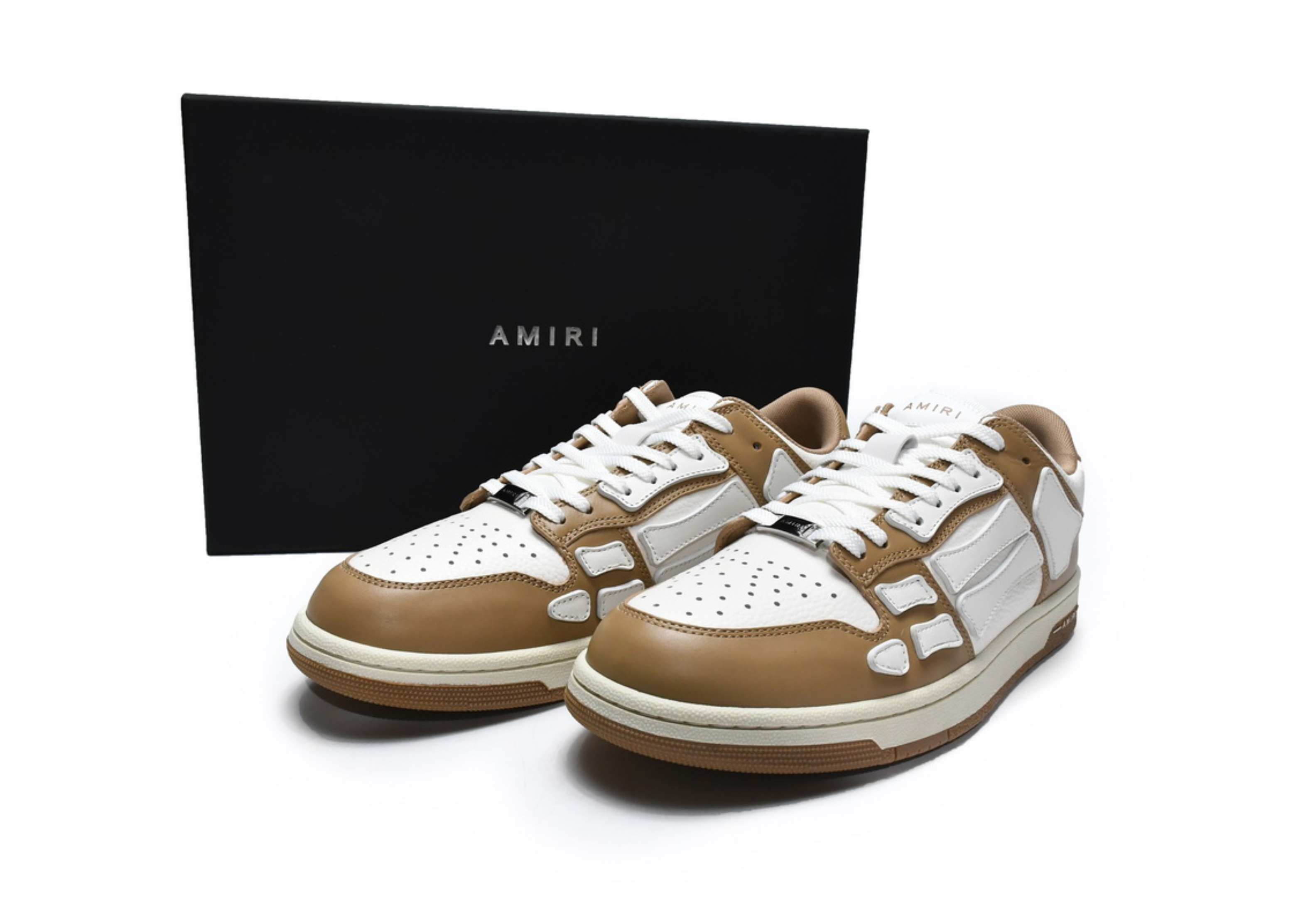Amiri Skel Top Low White Brown